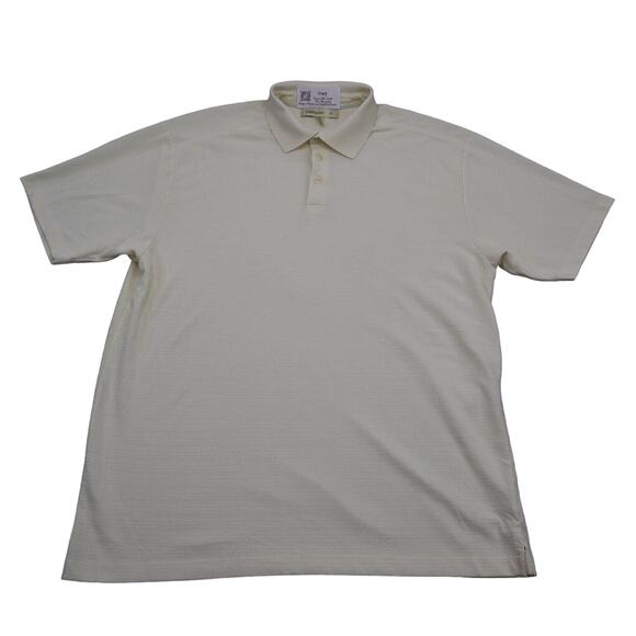 Joseph Feiss Shirt Mens XL Yellow Polo Chest Button Short Sleeve Collared Top - Picture 1 of 16